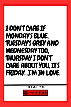 The Cure - Its Friday I'm in love