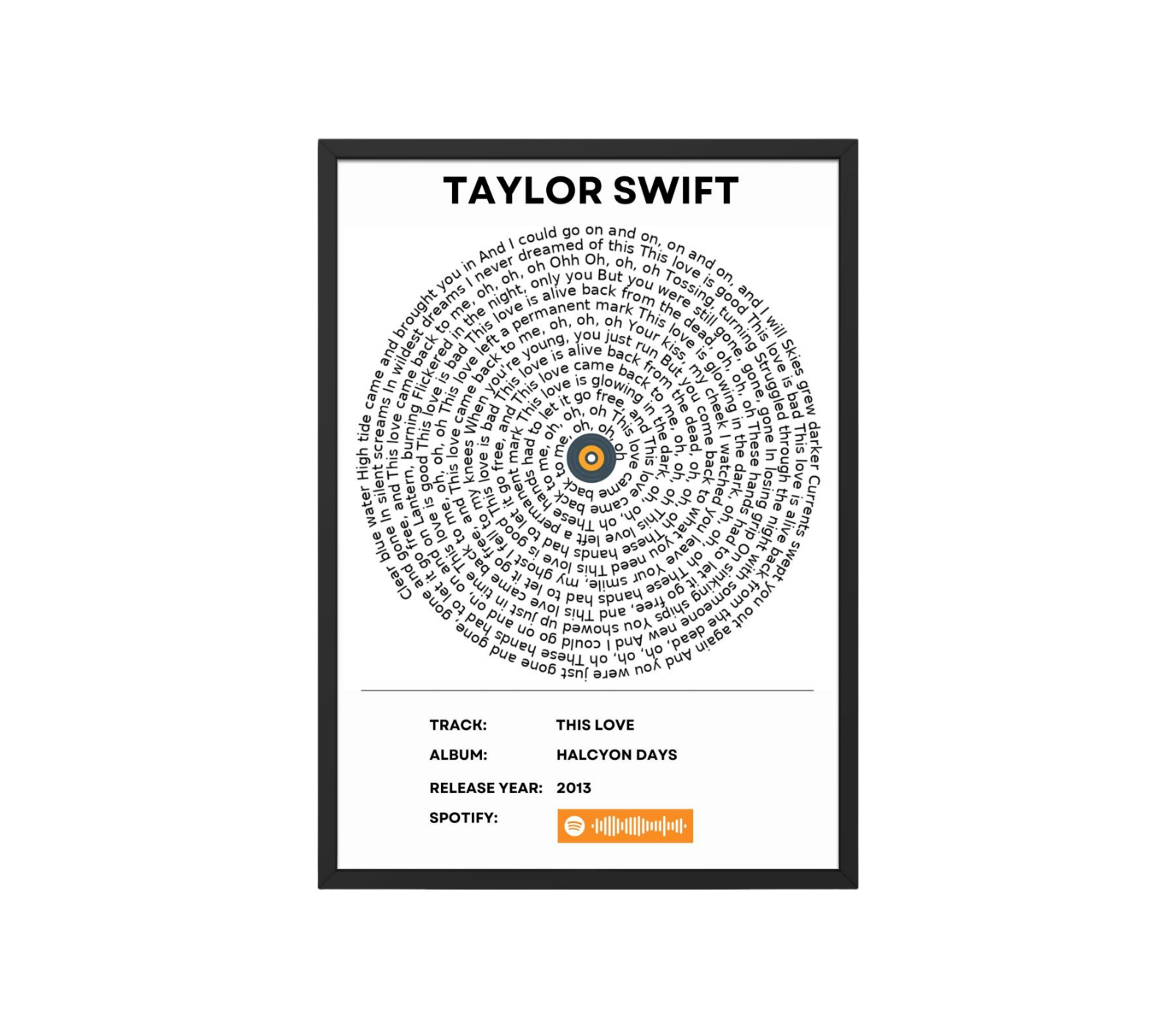 Portrait Framed Art Print Taylor Swift – This love