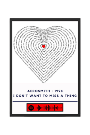 Portrait Framed Art Print Aerosmith - I Dont Want to Miss a Thing