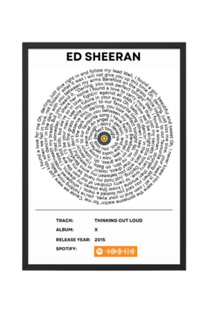 Portrait Framed Art Print SLVS 005 Ed Sheeran - Thinking out loud