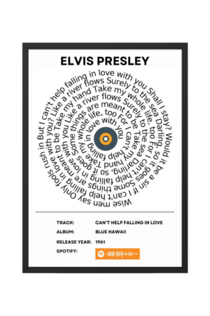 Portrait Framed Art Print SLVS 009 Elvis Presley - Cant help falling in love