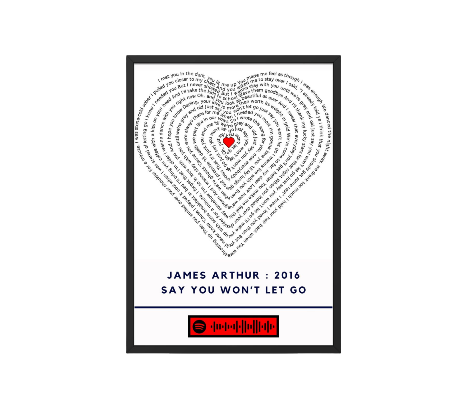 Portrait Framed Art Print James Arthur - Say You Won't Let Go