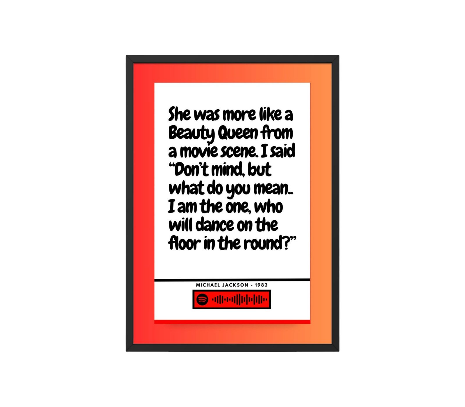 Portrait Framed Art Print Michael Jackson - Billie Jean