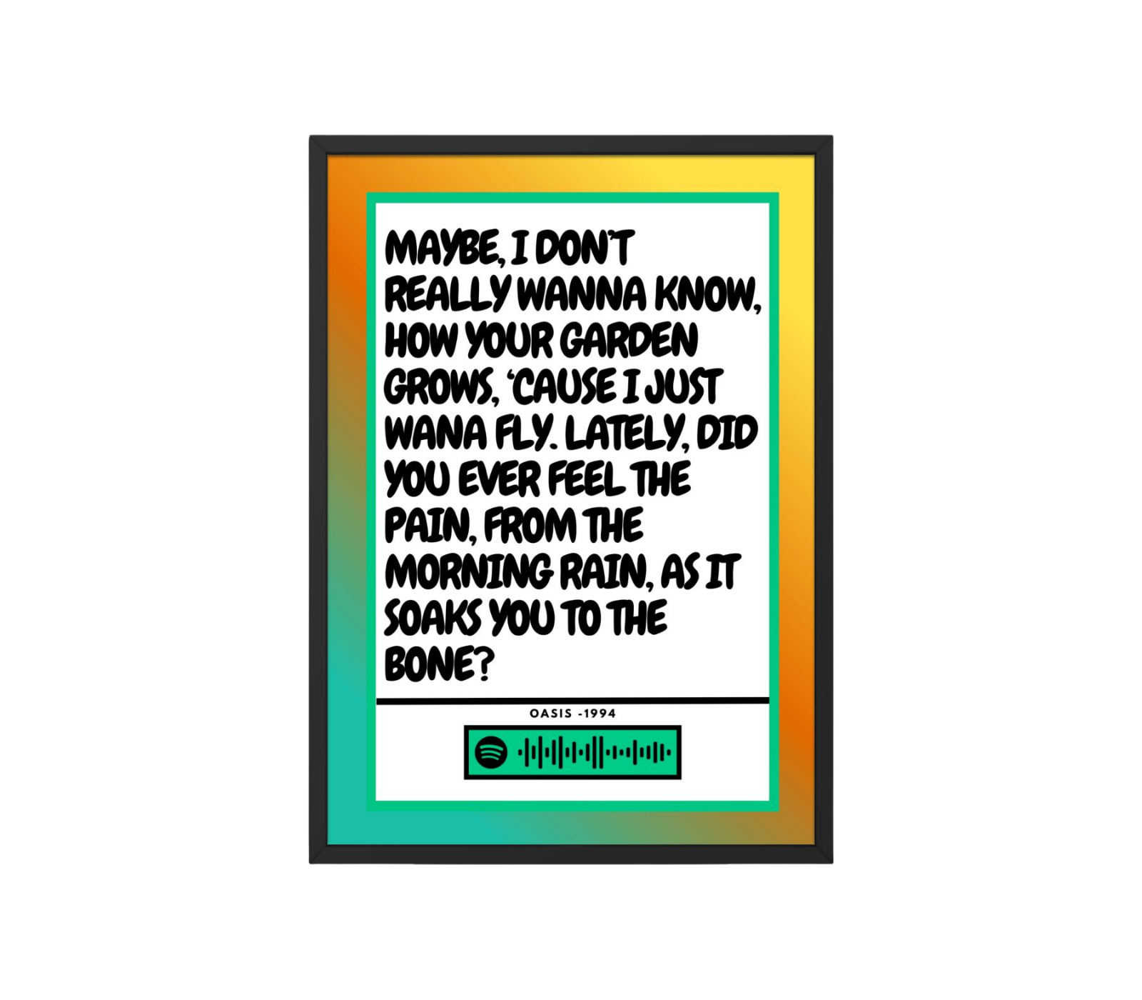 Portrait Framed Art Print Oasis - Live Forever