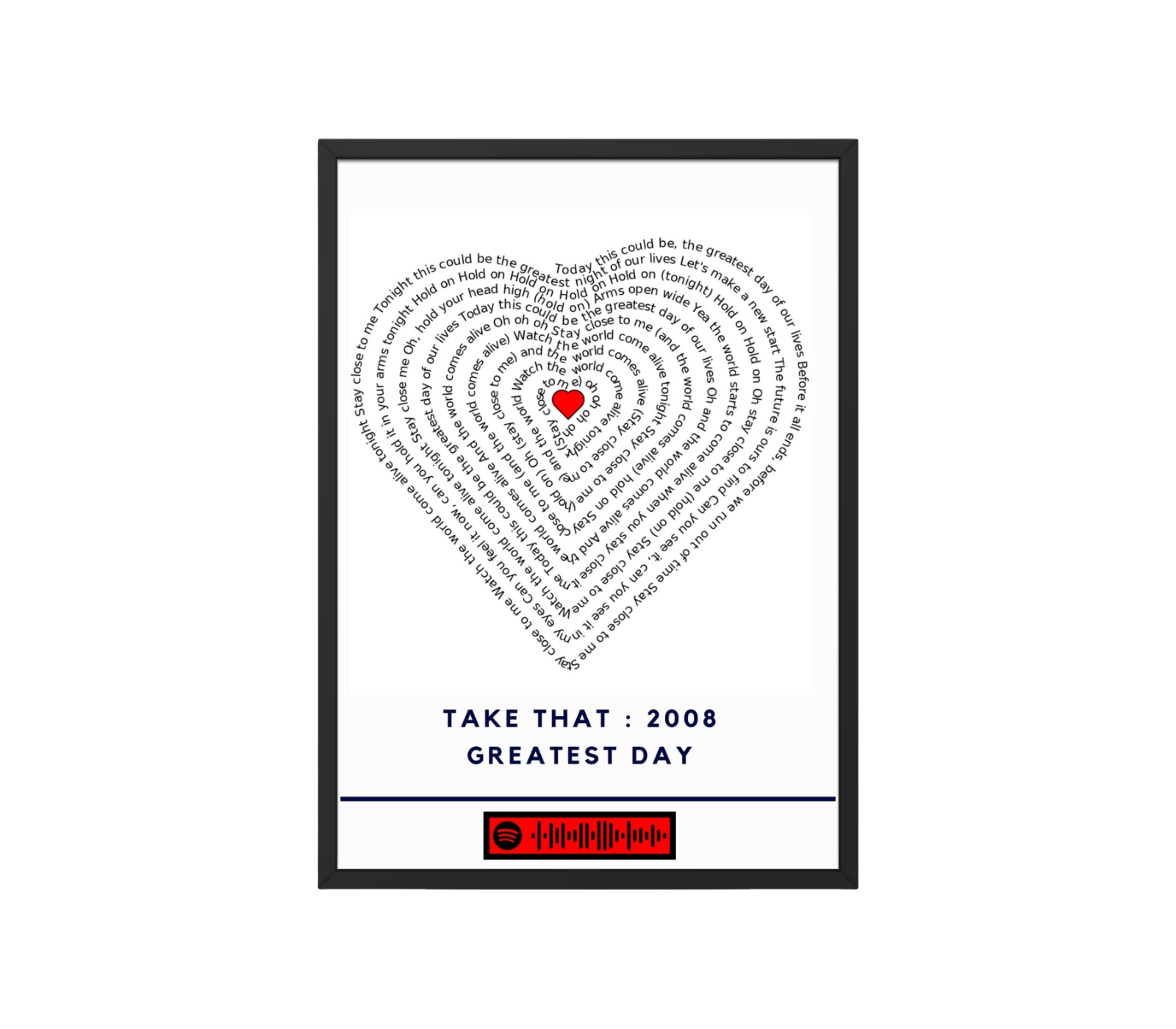 Portrait Framed Art Print Take That - Greatest Day