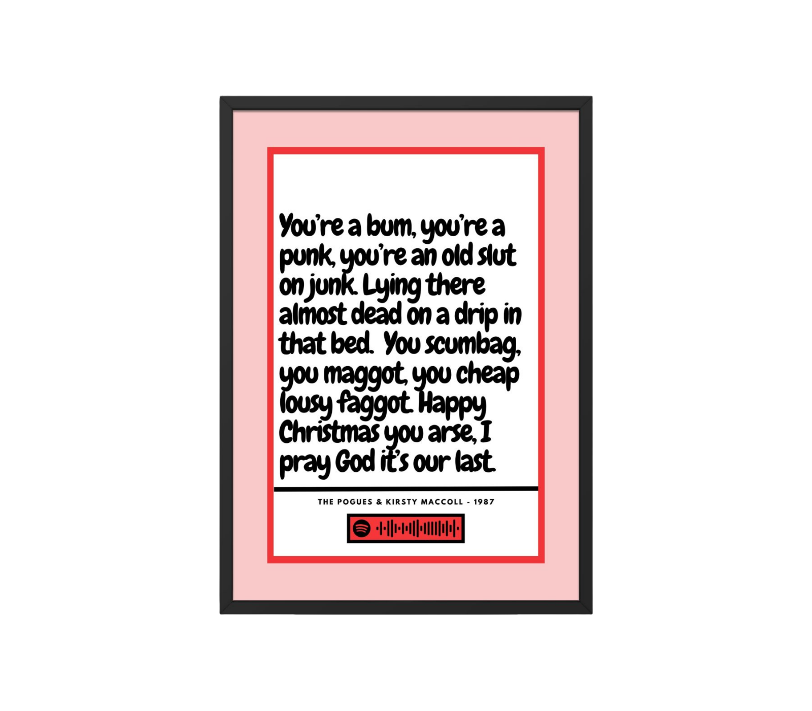 Portrait Framed Art Print The Pogues - Fairytale of New York